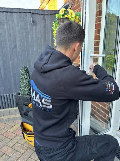 Mason from MAS Locksmiths carrying out lock changes & upgrades